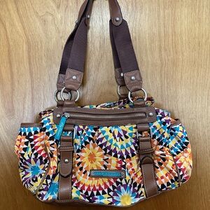 Lily Bloom Geometric Patterned Satchel